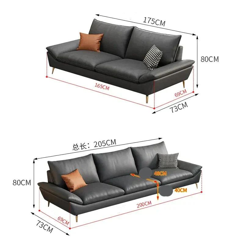 Faux Leather Designer Plaza Sofa Set-ChandeliersDecor