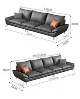 Faux Leather Designer Plaza Sofa Set-ChandeliersDecor