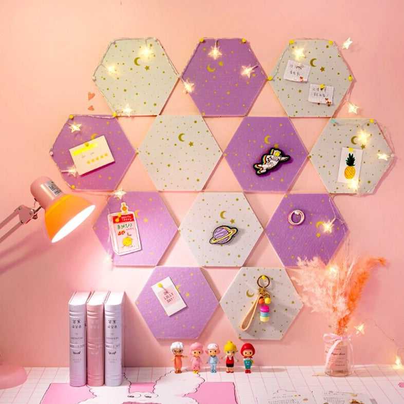 Felt Hexagon 3D Wall Stickers | Letter Message Board-ChandeliersDecor