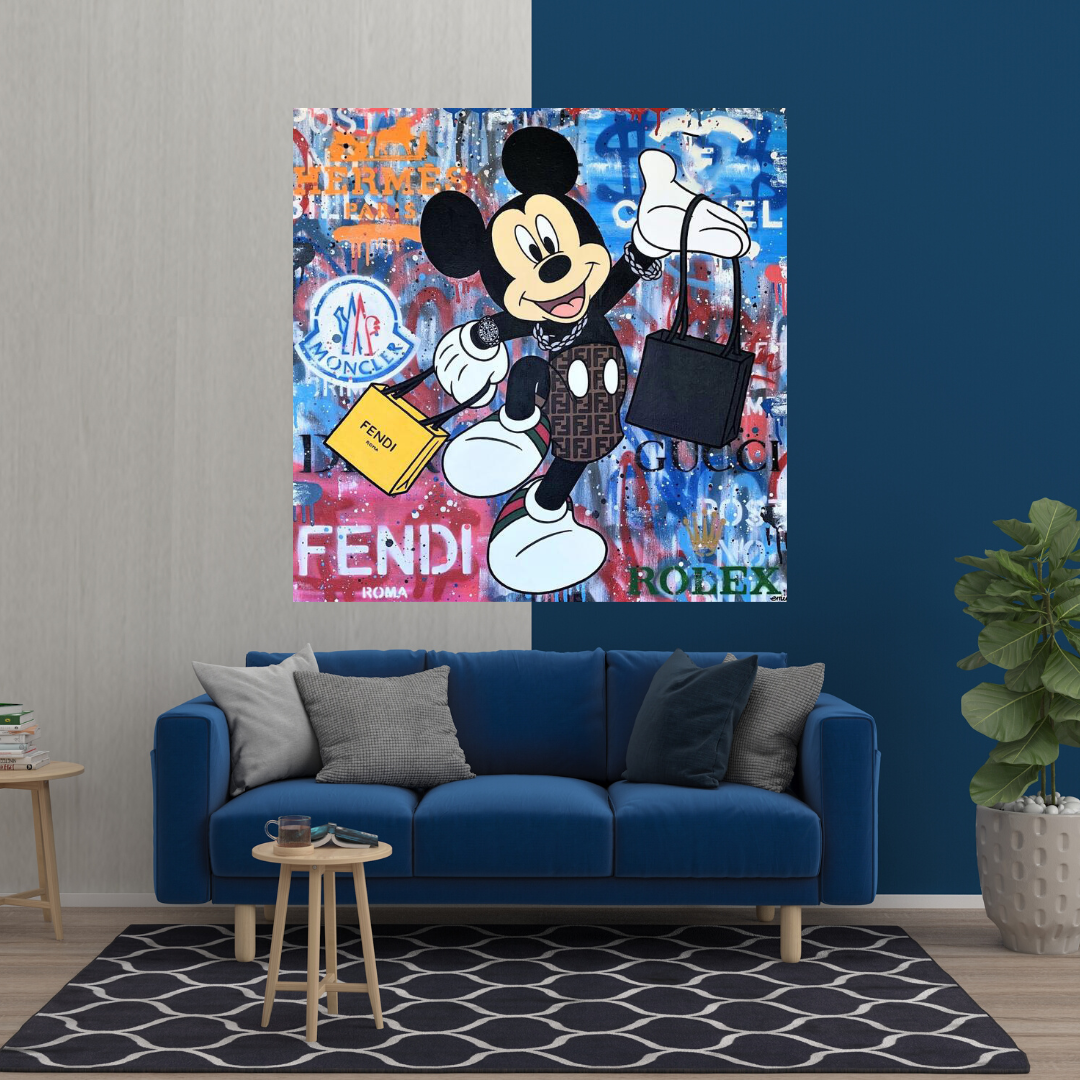 Fendi Shopping: Disney Mickey Canvas Wall Art-ChandeliersDecor