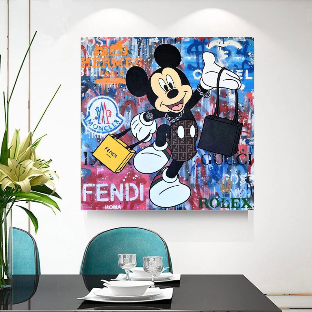 Fendi Shopping: Disney Mickey Canvas Wall Art-ChandeliersDecor