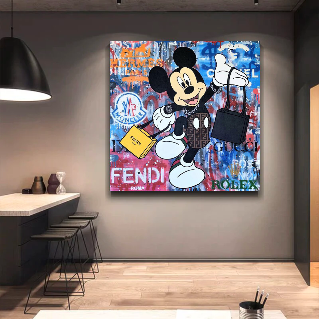 Fendi Shopping: Disney Mickey Canvas Wall Art-ChandeliersDecor