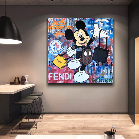 Fendi Shopping: Disney Mickey Canvas Wall Art-ChandeliersDecor