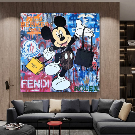 Fendi Shopping: Disney Mickey Canvas Wall Art-ChandeliersDecor