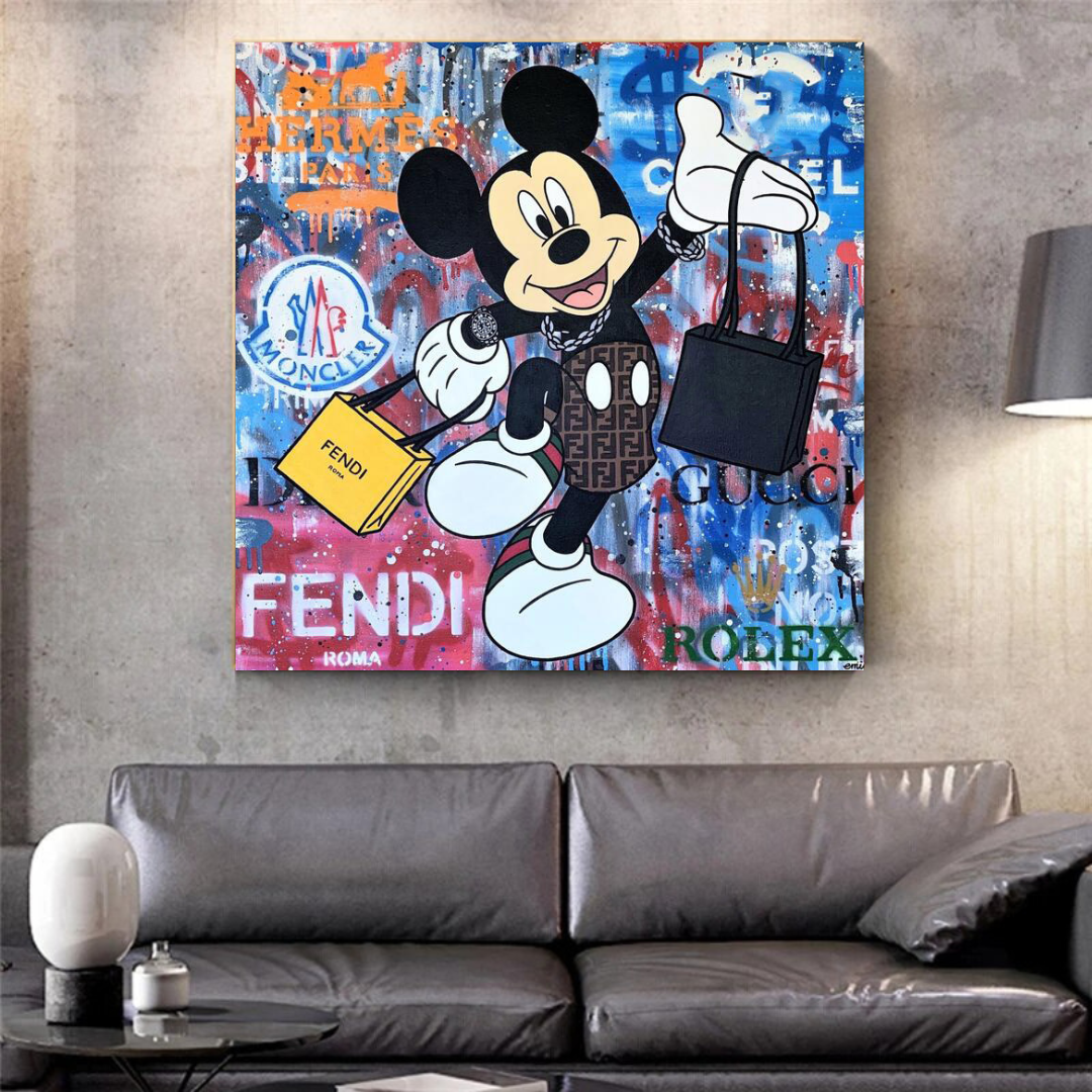 Fendi Shopping: Disney Mickey Canvas Wall Art-ChandeliersDecor