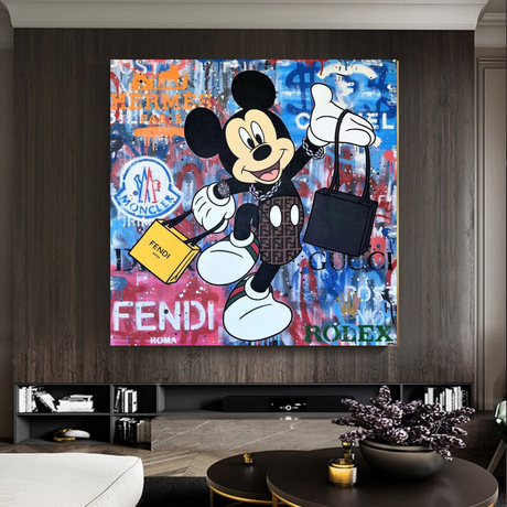 Fendi Shopping: Disney Mickey Canvas Wall Art-ChandeliersDecor