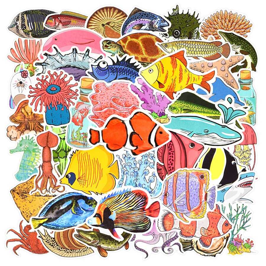 Fish Stickers Pack - Diverse Collection of Fishy Stickers-ChandeliersDecor