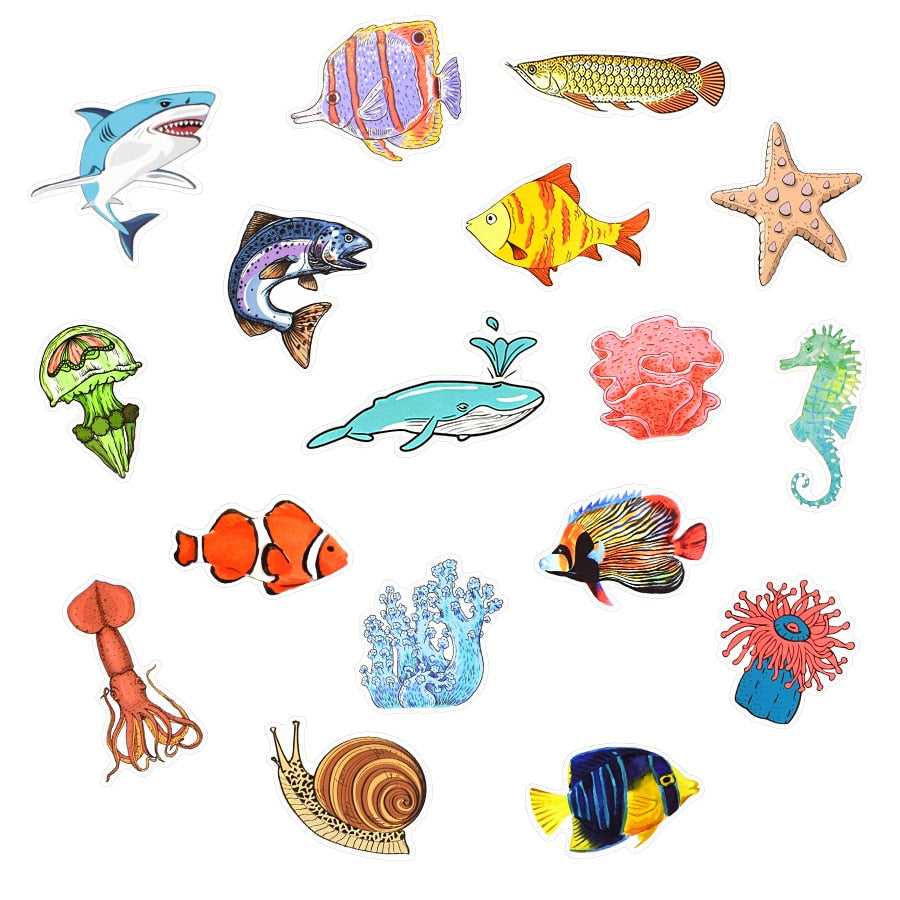 Fish Stickers Pack - Diverse Collection of Fishy Stickers-ChandeliersDecor