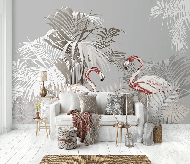 Flamingo Theme Wallpaper Murals-ChandeliersDecor.com