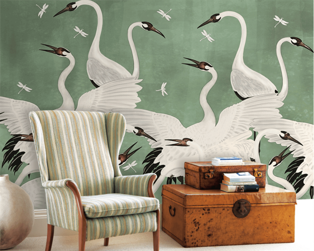 Flamingo Wallpaper Mural - Vibrant and Eye-Catching Design-ChandeliersDecor.com