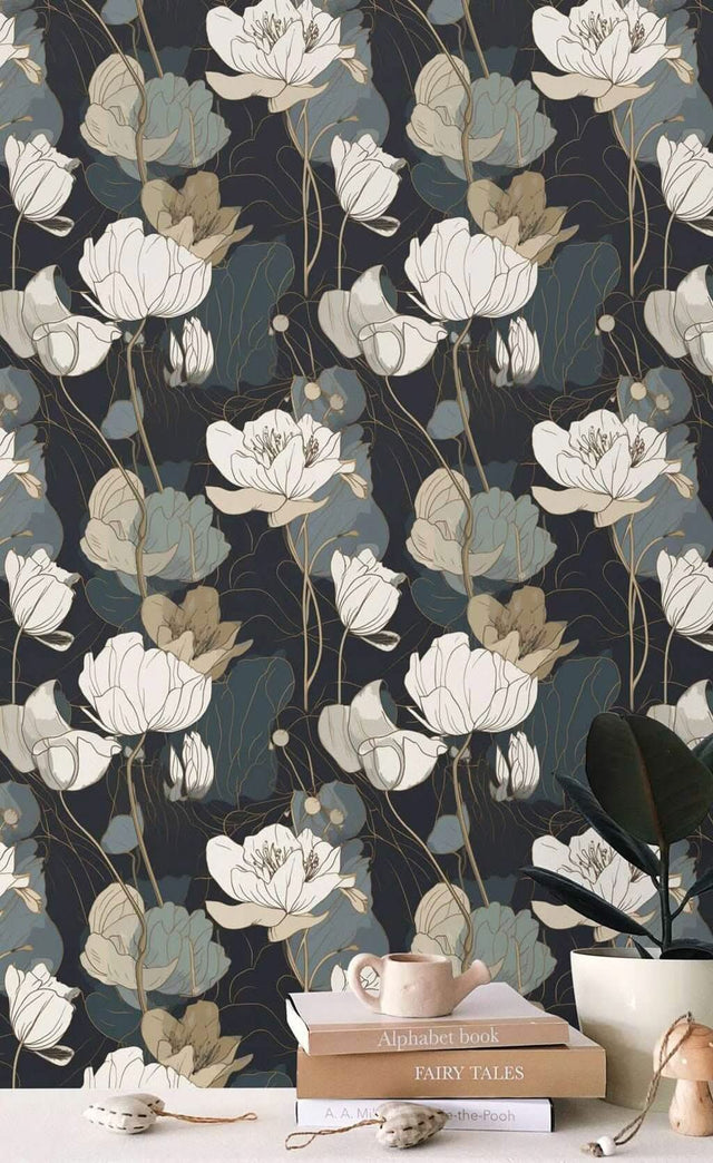 Floral Ambience Wallpaper Mural-ChandeliersDecor.com