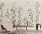 Floral Birds Wallpaper Mural: Stunning Wall Décor-ChandeliersDecor