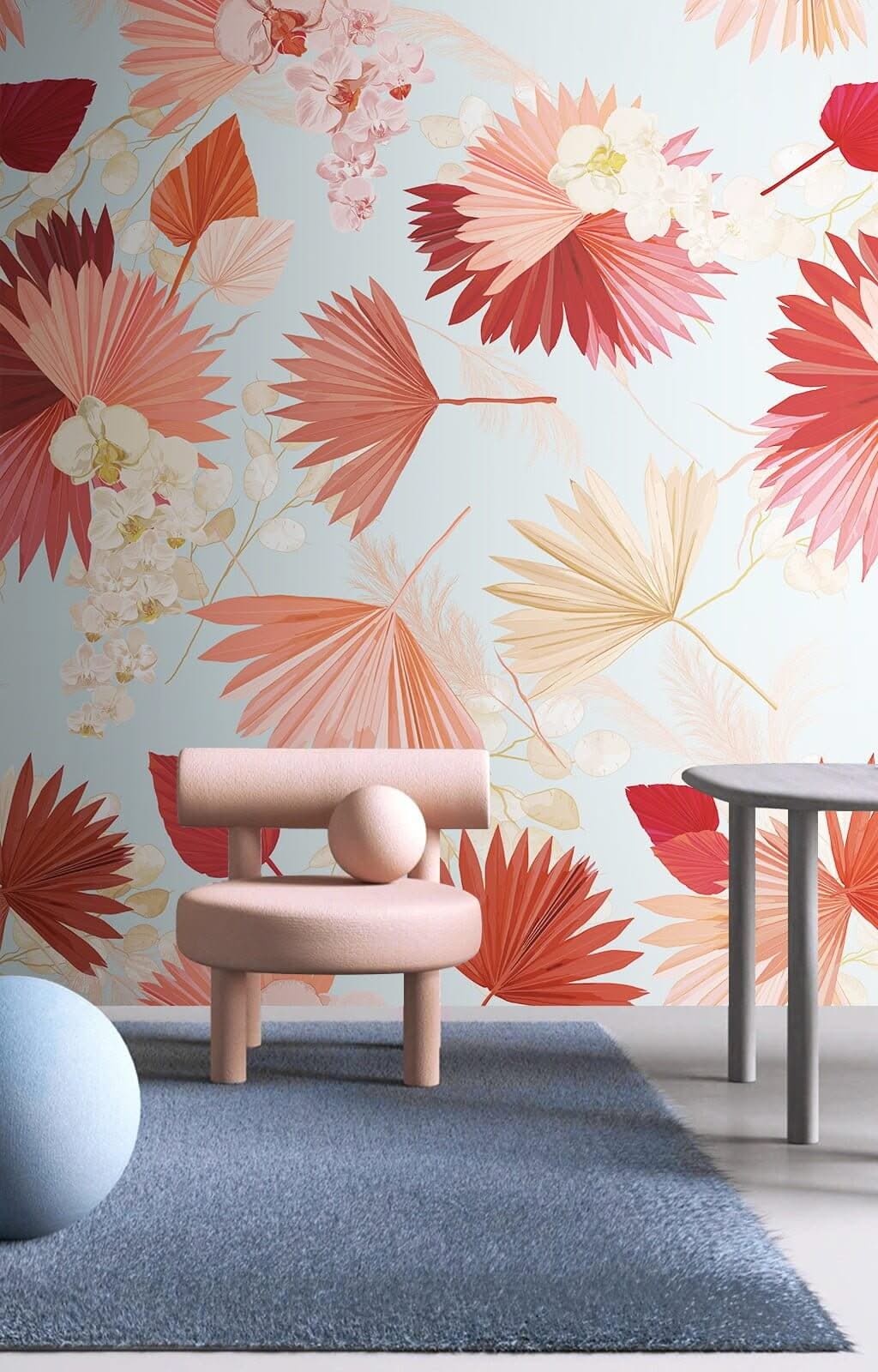 Floral Blossom Party Wallpaper Mural-ChandeliersDecor.com