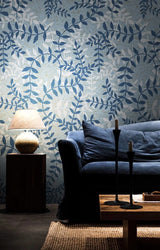 Floral Blue Vales Wallpaper Mural-ChandeliersDecor.com