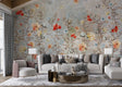 Floral Elegance: Living Room Wallpaper Mural-ChandeliersDecor