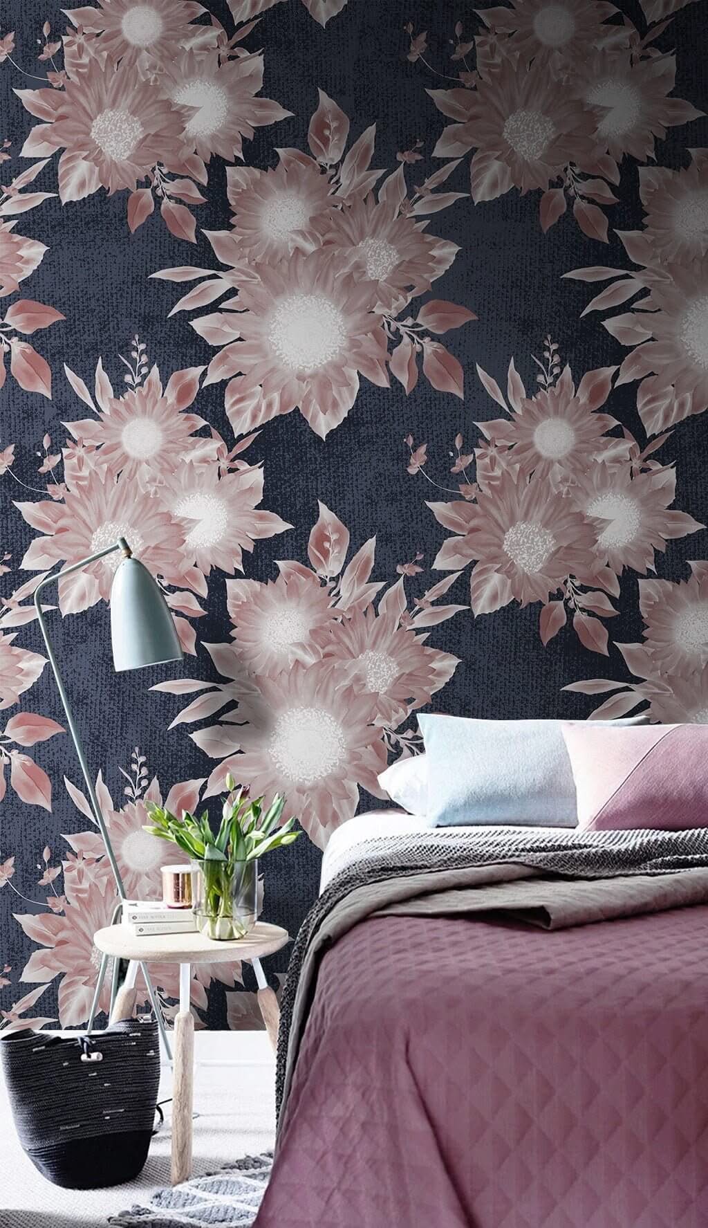 Floral Glows Wallpaper Mural-ChandeliersDecor.com