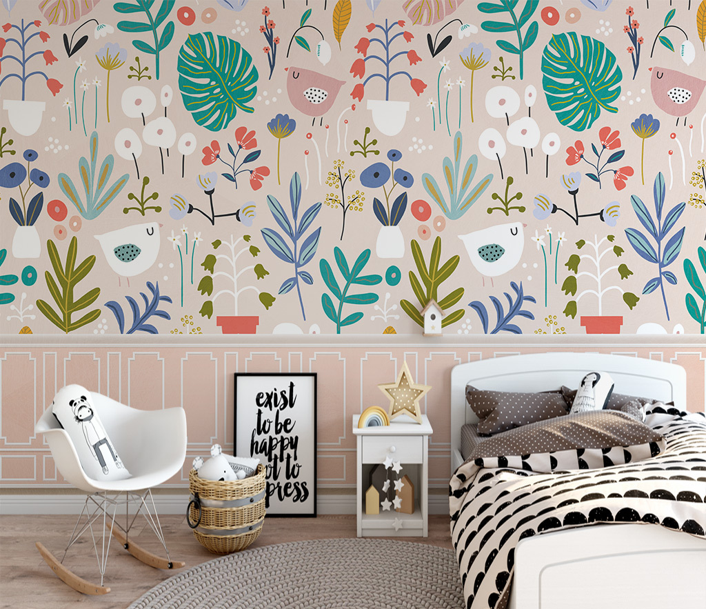 Floral Leaves Wallpaper Murals - Transform your walls-ChandeliersDecor
