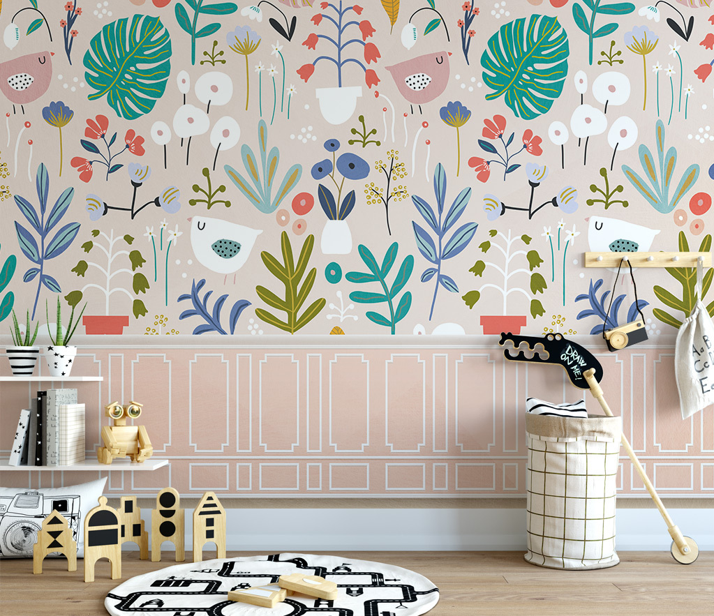 Floral Leaves Wallpaper Murals - Transform your walls-ChandeliersDecor