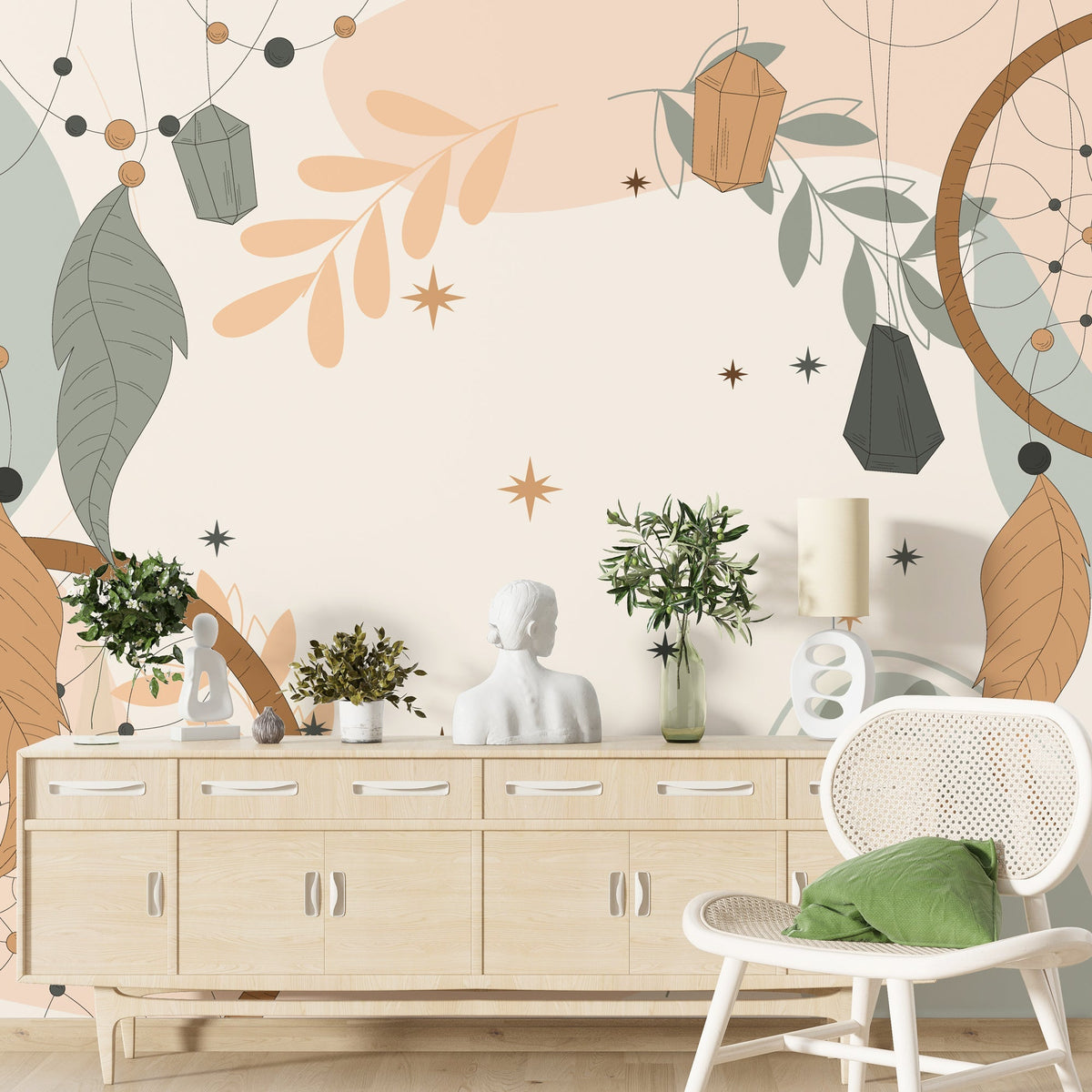Floral Magic Wallpaper Mural: Transform Your Space-ChandeliersDecor