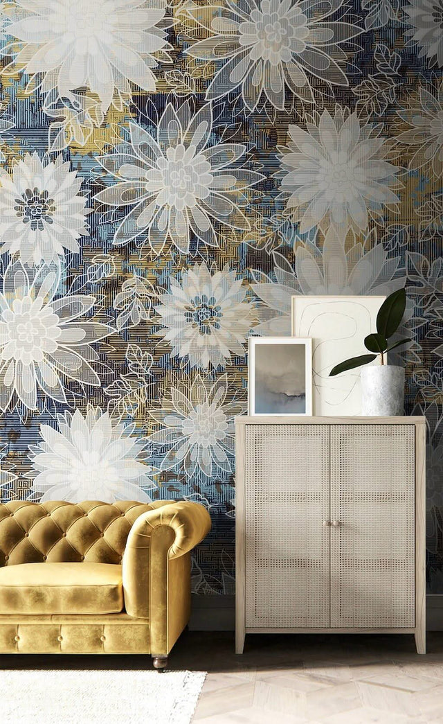 Floral Meet Wallpaper Mural-ChandeliersDecor.com
