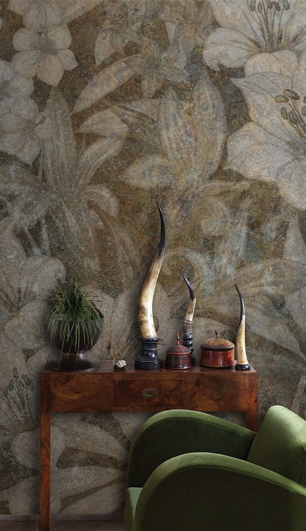 Floral Mist Wallpaper Mural-ChandeliersDecor.com