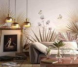 Floral Plants Elegant Theme – Tropical Wallpaper Murals-ChandeliersDecor