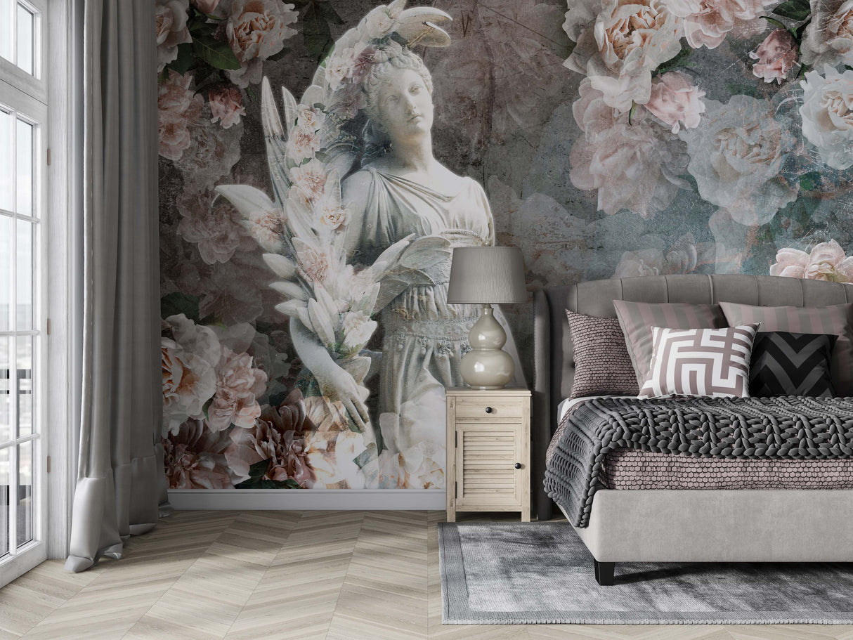 Floral Wallpaper Mural: Beautiful Wall Décor-ChandeliersDecor