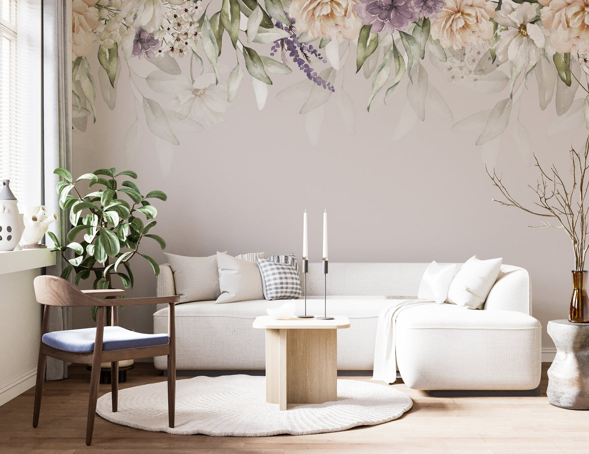 Floral Wallpaper Mural: Transform your space with elegance-ChandeliersDecor