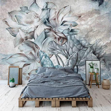 Floral Wallpaper Mural - Tropical Retro Theme-ChandeliersDecor.com