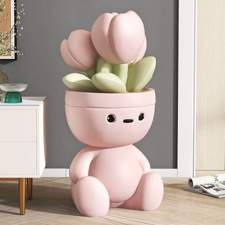 Flower Man Kids Room Storage Plant Statue