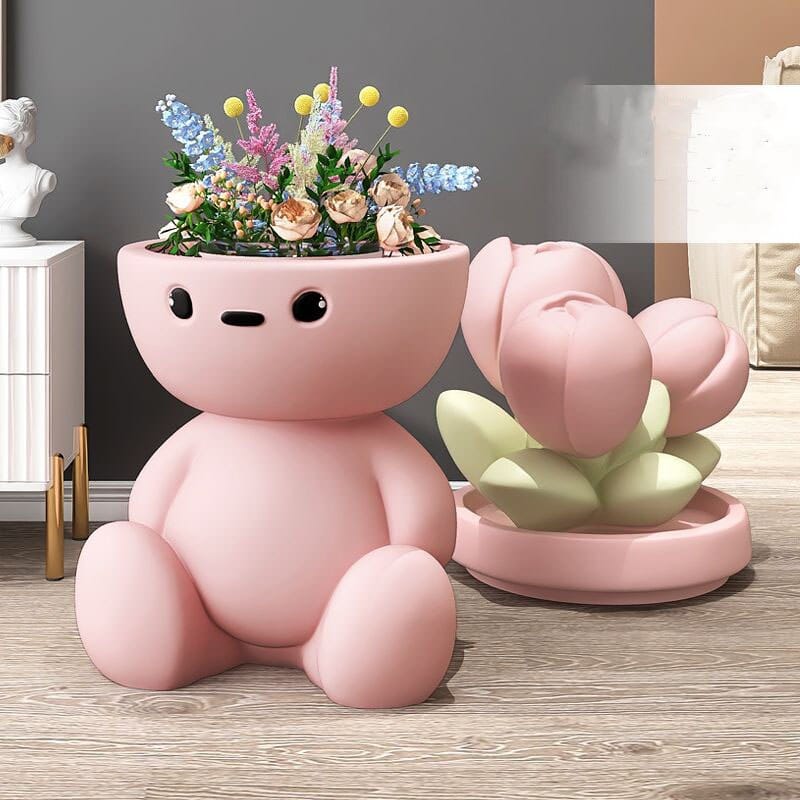 Flower Man Kids Room Storage Plant Statue-ChandeliersDecor