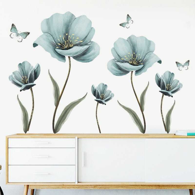 Flower Wall Stickers for Living room Bedroom Wall Decoration Self-adhesive Wall Decals for Kitchen Wallpapers for Home