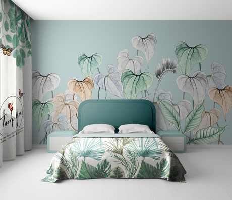 Flowers with Stem Wallpaper Murals: Stunning Wall Decor-ChandeliersDecor