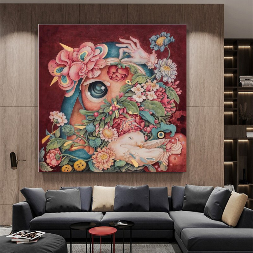 Flowery Canvas Wall Art-ChandeliersDecor