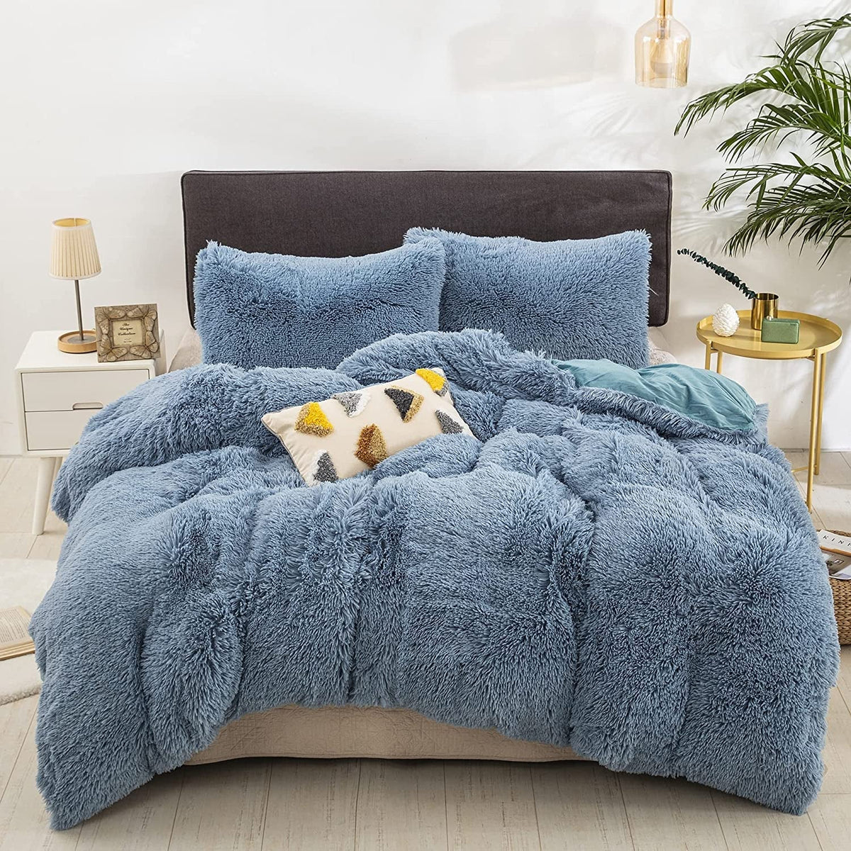 Fluffy Comforter Cover Bed Set-ChandeliersDecor