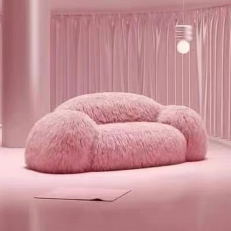 Divano lounge pigro reclinabile elasticizzato a 3 posti Fluffy Furr