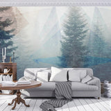 Foggy Forest Natural Scenery Wallpaper for Home Wall Decor-ChandeliersDecor