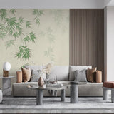 Foggy Green Leaf Wallpaper for Home Wall Decor-ChandeliersDecor