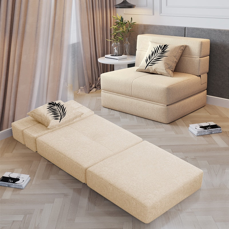 Foldable Sofa: Lazy Recliner Sofa Dual-Use Lazy Sofa Bed-ChandeliersDecor