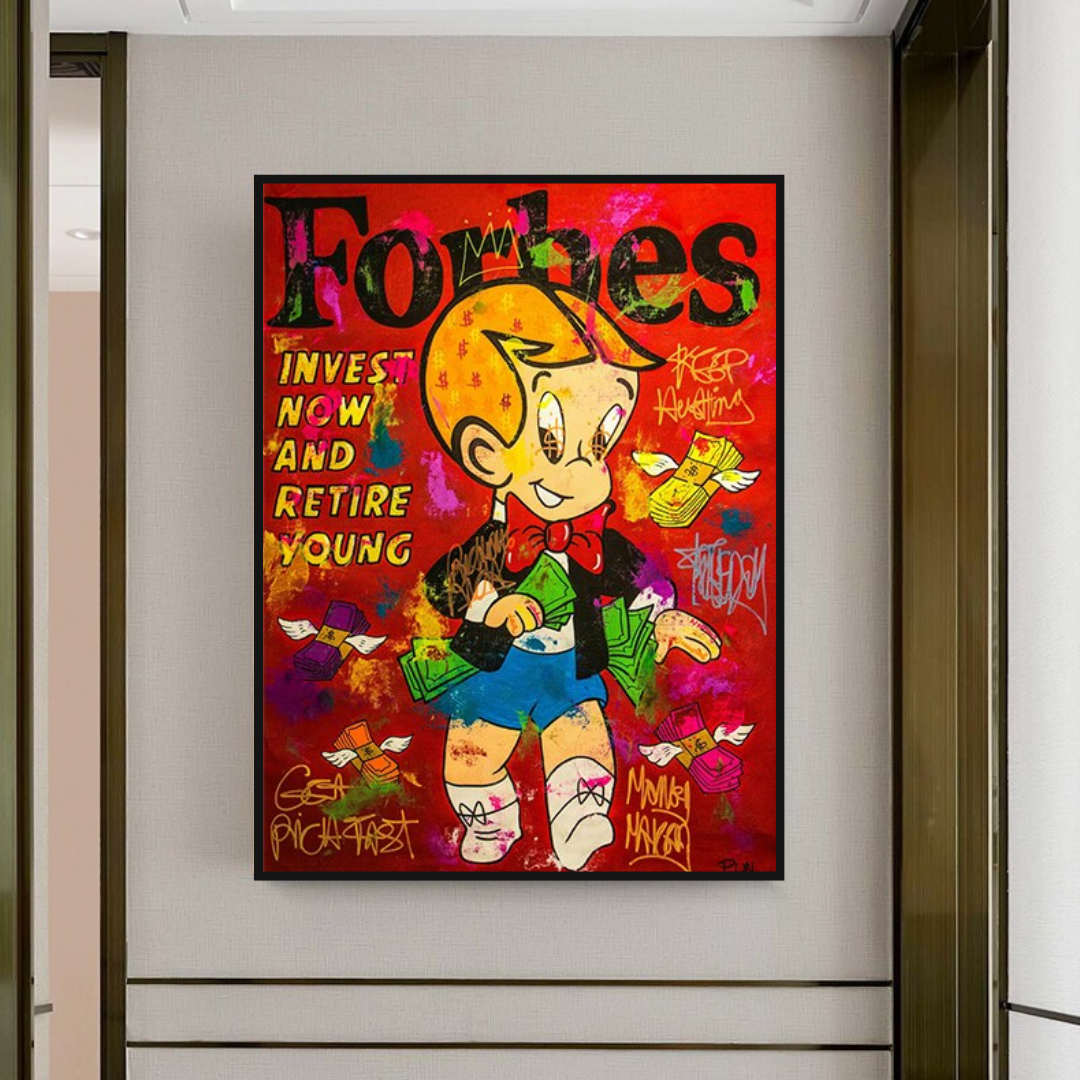 Forbes Richie Invest it all: Alec Monopoly Canvas Wall Art-ChandeliersDecor