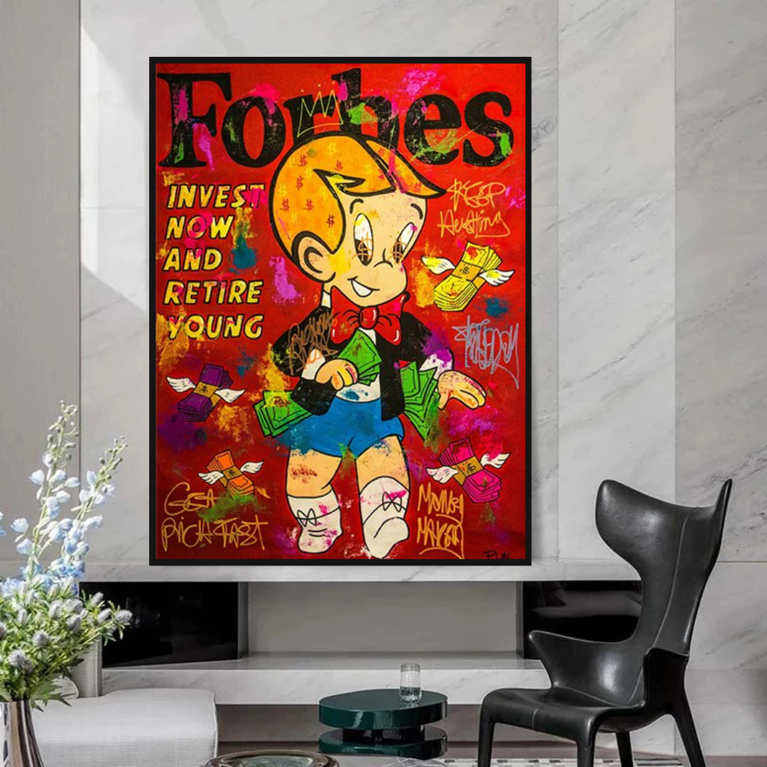 Forbes Richie Invest it all: Alec Monopoly Canvas Wall Art-ChandeliersDecor