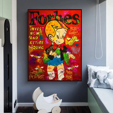 Forbes Richie Invest it all: Alec Monopoly Canvas Wall Art-ChandeliersDecor