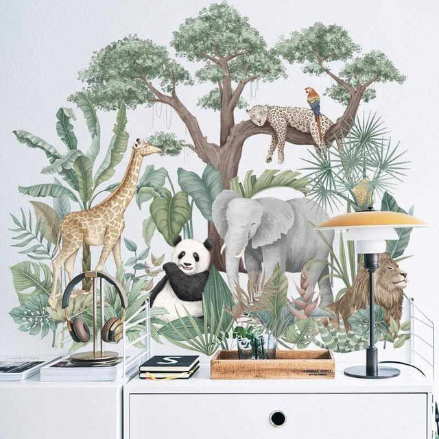 Forest Animal Large Tree Wall Stickers Decal-ChandeliersDecor.com