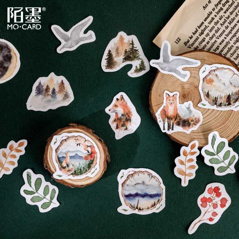 Forest Animals Plants Stickers Pack: Natural Wildlife Decals-ChandeliersDecor