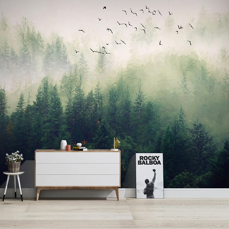 Forest Birds Wallpaper: Stunning Nature Design-ChandeliersDecor