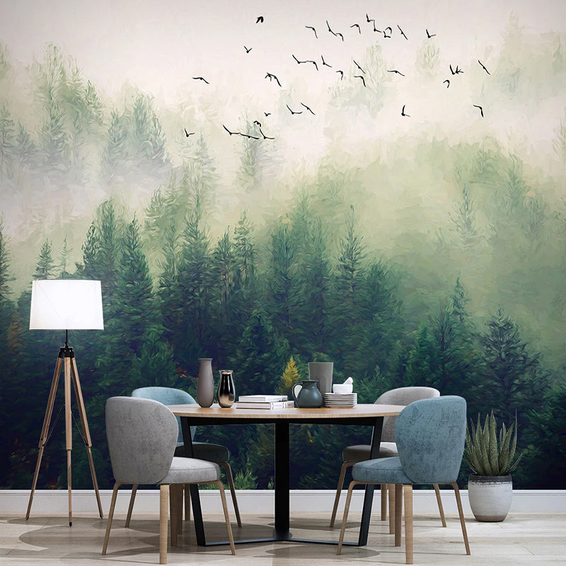 Forest Birds Wallpaper: Stunning Nature Design-ChandeliersDecor