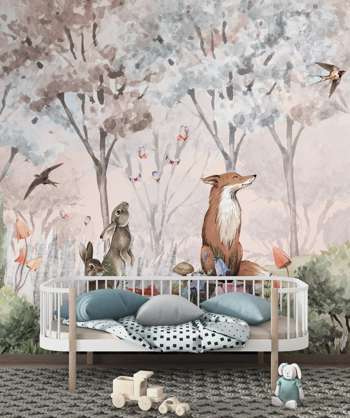 Fox in Woods Wallpaper Mural - Stunning Nature Design-ChandeliersDecor