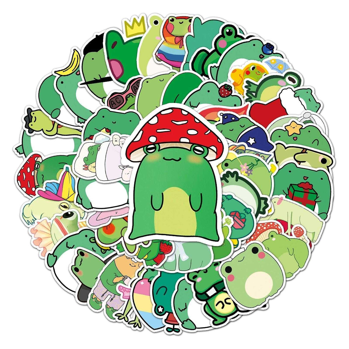 Frog Stickers Pack: Adorable and Versatile-ChandeliersDecor