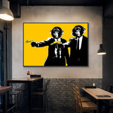 Funny Art Monkey Holding Banana Canvas Wall Art-ChandeliersDecor