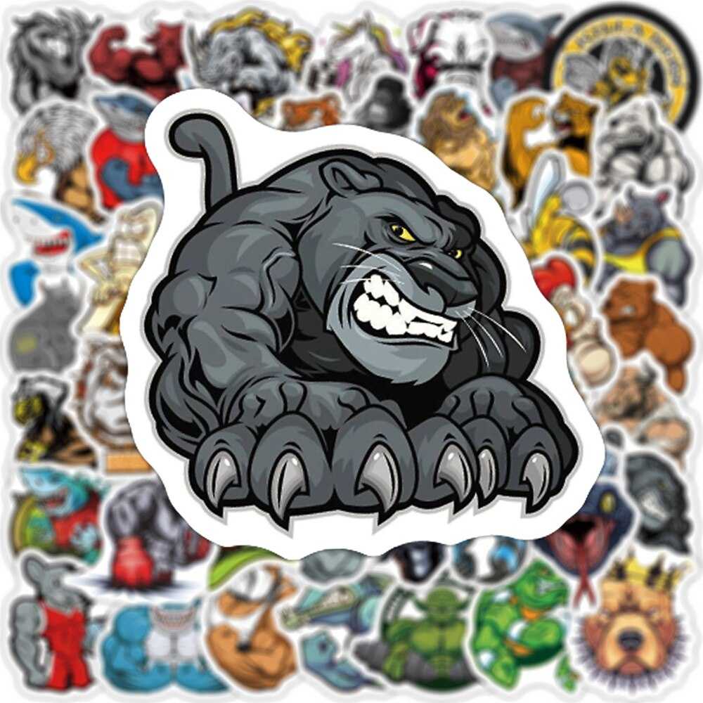 Funny Meme Muscle Animal Cartoon Stickers-ChandeliersDecor